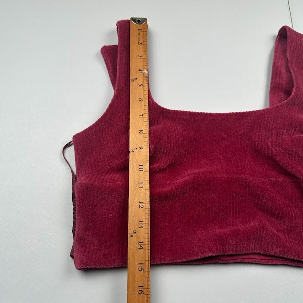 Anthropologie Maeve Top Womens Medium Maroon Corduroy Cropped Tank Festival Boho - Picture 9 of 11